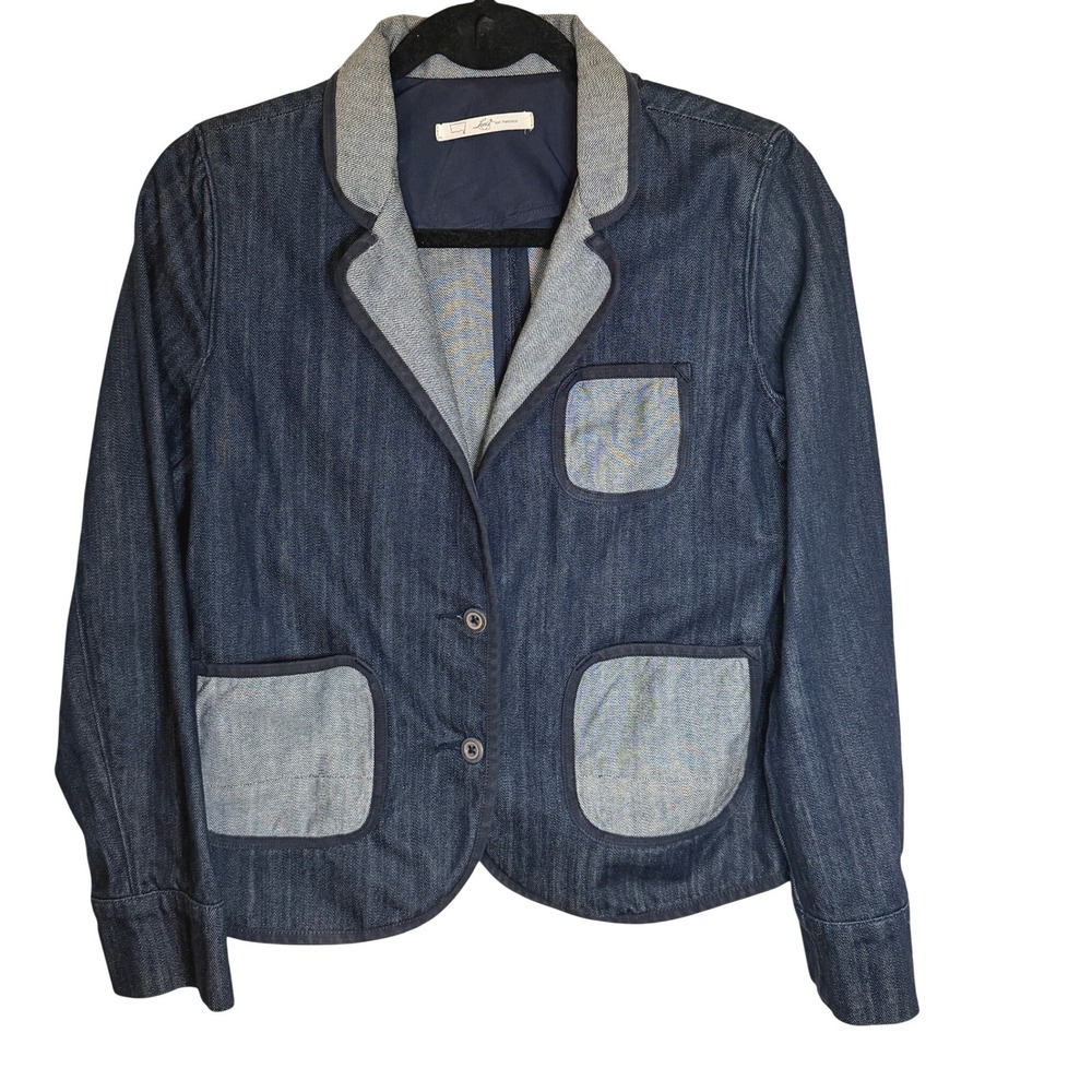 Vintage Y2K Levis San Francisco Denim Blazer Womens M Dark Wash Patch Pocket - Picture 3 of 14
